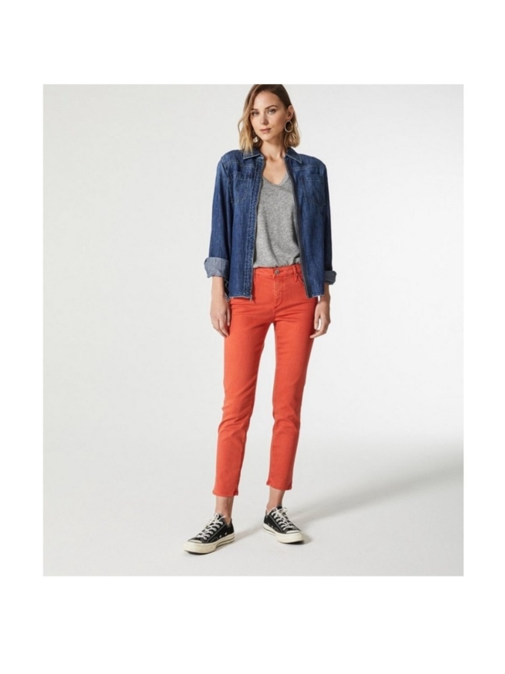 AG Adriano Goldschmied The prima crop cigarette jean crop orange Size 27R